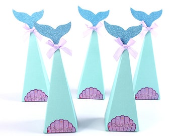 Cajas de regalo de sirena, dulces para fiestas temáticas del fondo del mar, set de decoración de cumpleaños