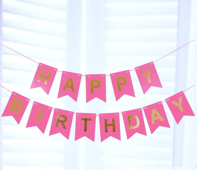 Green & Gold Birthday Banners Bunting Birthday Banners Party - Etsy