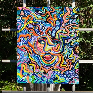 Psychedelische Trippy Spirituelle Bunte Malerei 16x20 Zoll Etsy