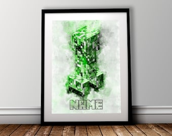 Personalised Minecraft Gaming Print | Art Print | Poster | Wall Art | Digital Art | UK