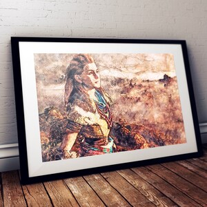 Horizon Zero Dawn Aloy Watercolour Art | Print | Poster | Wall Art | Digital Art | Gaming | UK