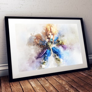 Final Fantasy IX: Zidane Watercolour Art | Print | Poster | Wall Art | Digital Art | Gaming | UK