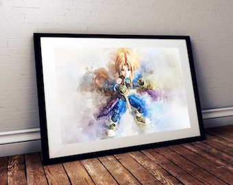Final Fantasy IX: Zidane Watercolour Art | Print | Poster | Wall Art | Digital Art | Gaming | UK