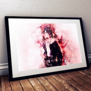 Final Fantasy VIII: Squall Acuarela Arte / Impresión / Póster / Arte de pared / Arte digital / Juegos / Reino Unido
