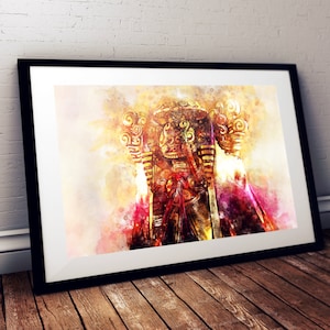 Final Fantasy X/XIV: Yojimbo Watercolour Art / Impresión / Póster / Arte mural / Arte digital / Juegos / Reino Unido