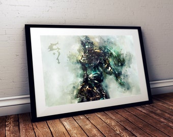 Legacy Of Kain: Soul Reaver Raziel Watercolour Art | Print | Poster | Wall Art | Digital Art | Gaming | UK