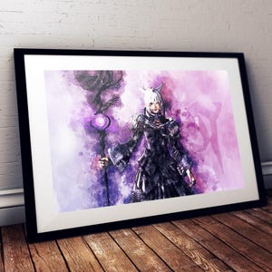 Final Fantasy XIV: Y&#39;shtola Rhul Watercolour Art | Print | Poster | Wall Art | Digital Art | Gaming | UK