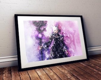 Final Fantasy XIV: Y'shtola Rhul Watercolour Art | Print | Poster | Wall Art | Digital Art | Gaming | UK