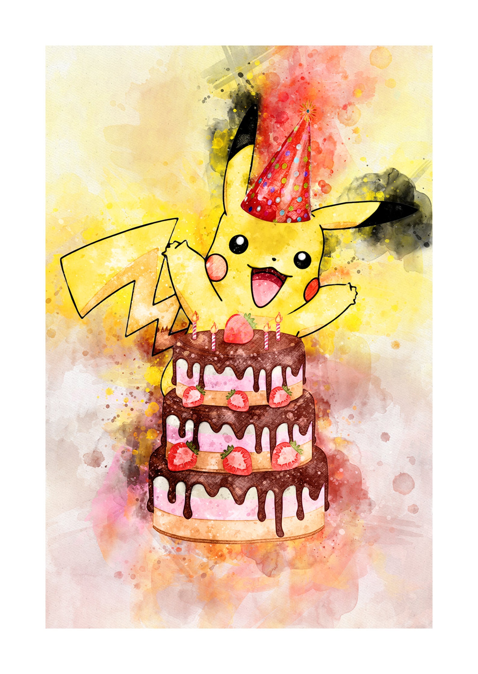Pikachu Birthday Card Pokemon Card A6 size Birthday | Etsy