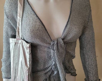 Coprispalle anni '80 Bolero da donna Holiday Beach lavorato a maglia Cravatta avvolgente Yoga Cardigan Maniche a 3/4 Stile danza Maglia da viaggio Coprispalle anni '80 Selezionato da Olivia