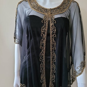 Black Beaded Poncho special occasion shrug /Gold  evening/Shawl for parties Sequin Ponchos / cover up shoulders party,Stunning Scarf/Stole
