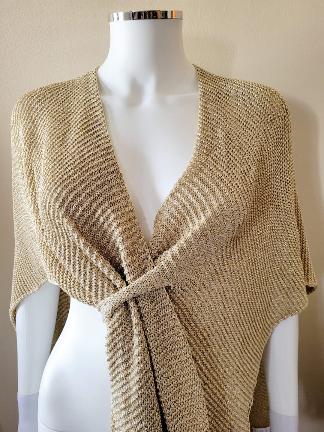 Women's Gold Scarf Oversized Knitted Scarvesf for Your Evenings Luxury Winter Scarf /sparkling