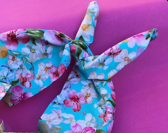 Wire Headband | Head wrap | Handmade | Teal floral print