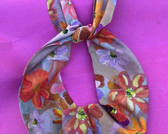 Wire Headband | Head wrap | Handmade | Blush floral print