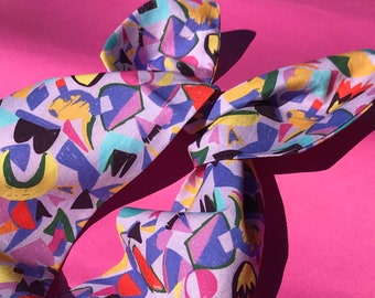 Wire Headband | Head wrap | Handmade | Colourful geometric print