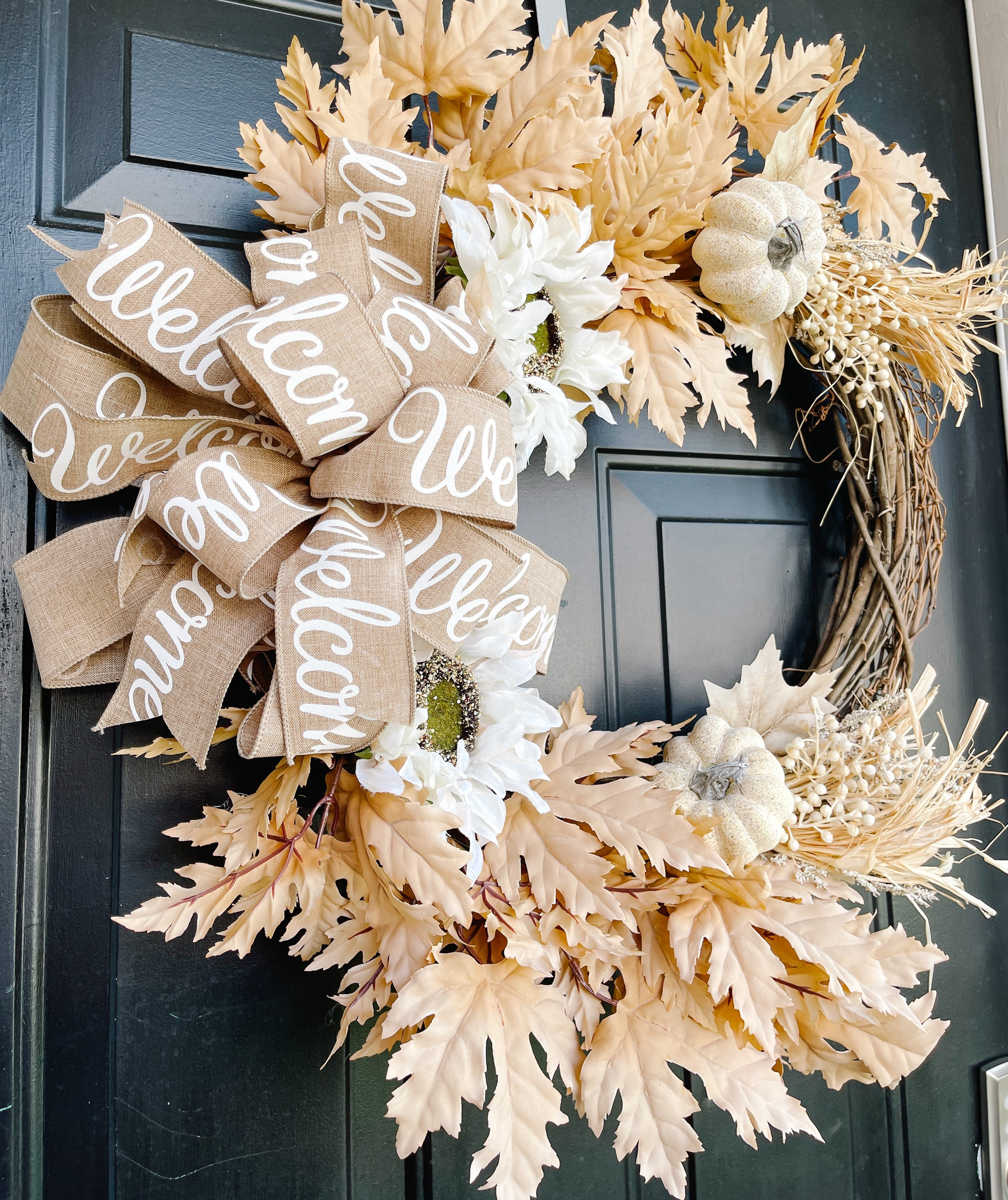 Fall wreath for the front door. Fall neutral Wreath for Front Etsy