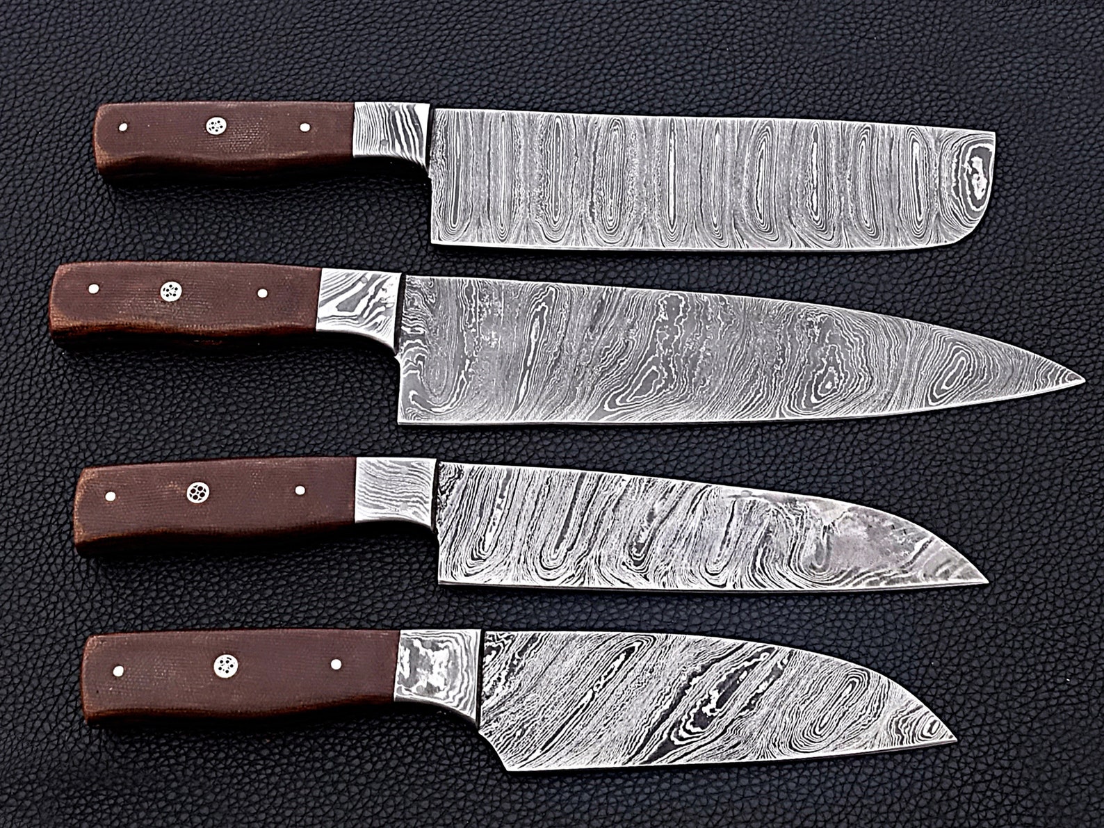 Handmade Damascus chefs knife set of 4 pcs Micarta Sheet Etsy