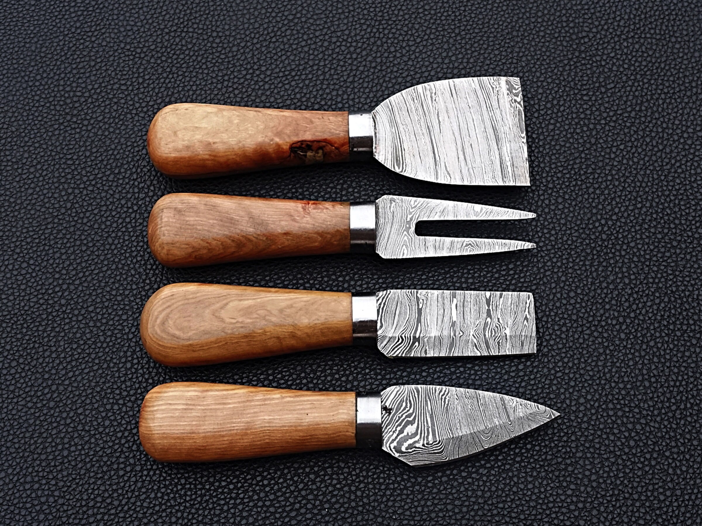 Handmade Damascus Cheese Knife Set of 4 Pcs With Olivewood Etsy