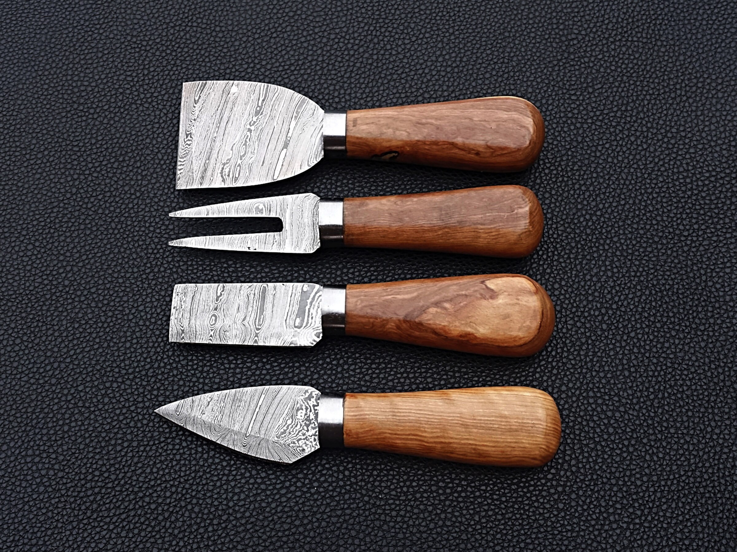 Handmade Damascus Cheese Knife Set of 4 Pcs With Olivewood Etsy