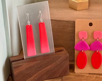 Red & Pink Ombré Earrings