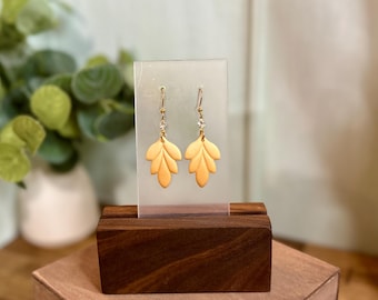 Buttercream & Butterscotch Leaf Drop Earrings