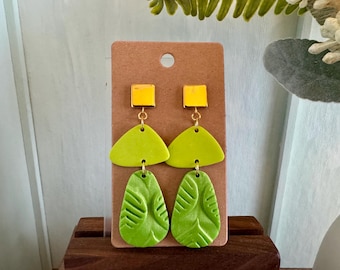 Bright Green Statement Earrings