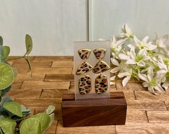 Leopard Print Clay Earrings