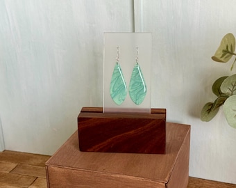 Sea Green Marbled Earrings