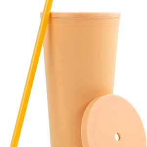 Personalized Name Matte Tumblers with Straw Matte Cold Cup Custom 22oz Tumbler with Lid Matte Orange