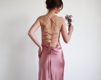 pink satin dress mini