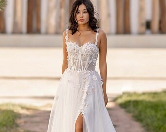 bustier wedding gown