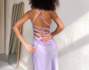 light purple silk dress