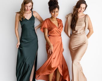 Fall bridesmaid dress Rust dress Gold maxi dress Formal wear woman Classy dress long Bridesmaid dresses elegant Autumn wedding