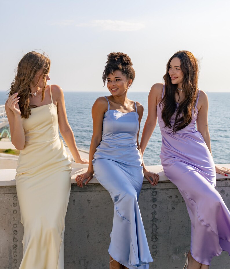 satin dresses midi