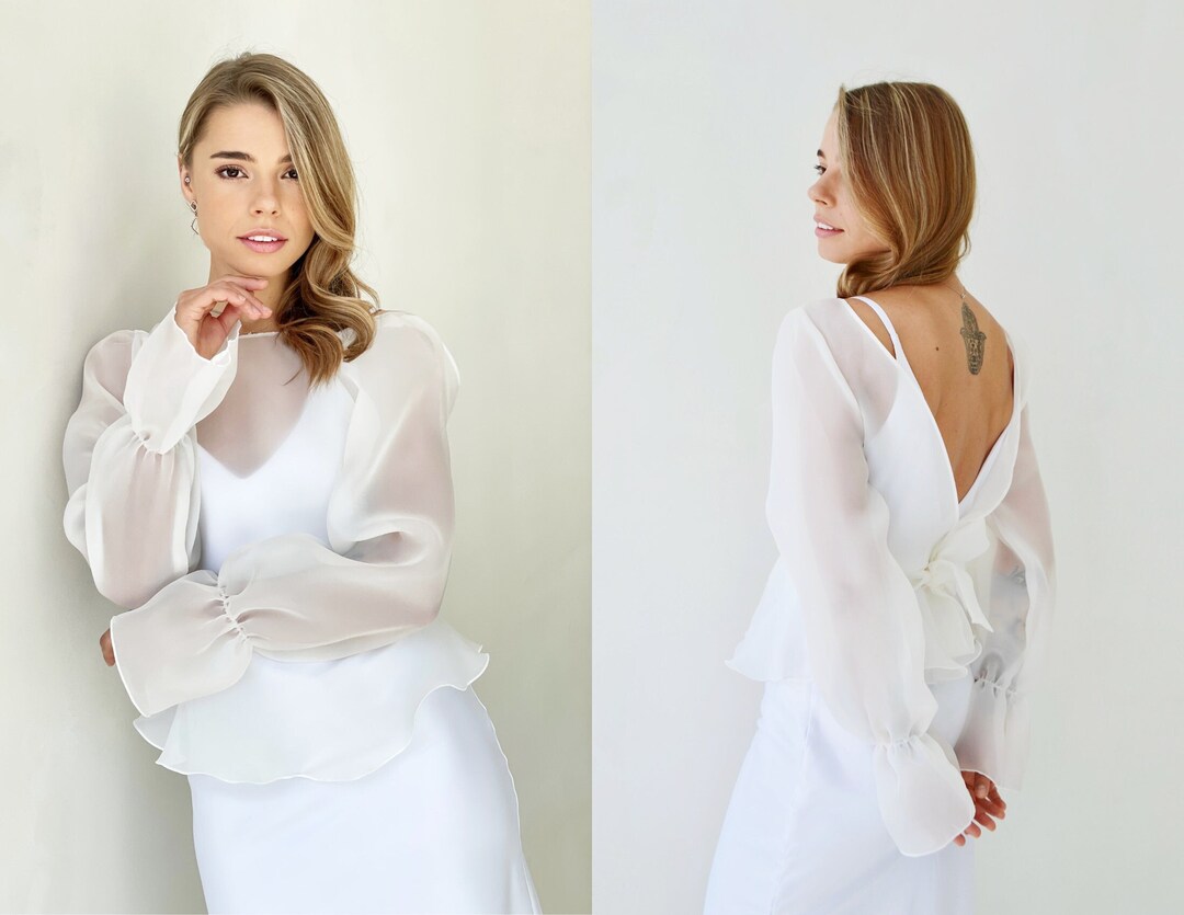 See Through Blouse Organza Sheer Wedding Cover up Simple - Etsy Australia