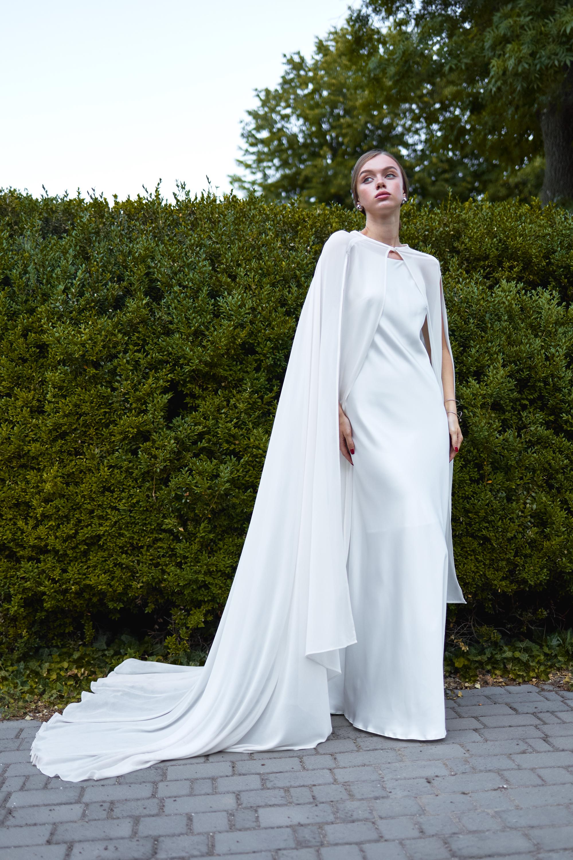 Wedding Dress Long Chiffon Cape Bridal Cape Chiffon Wedding Cape Long  Bridal Bolero Shawl White Cape