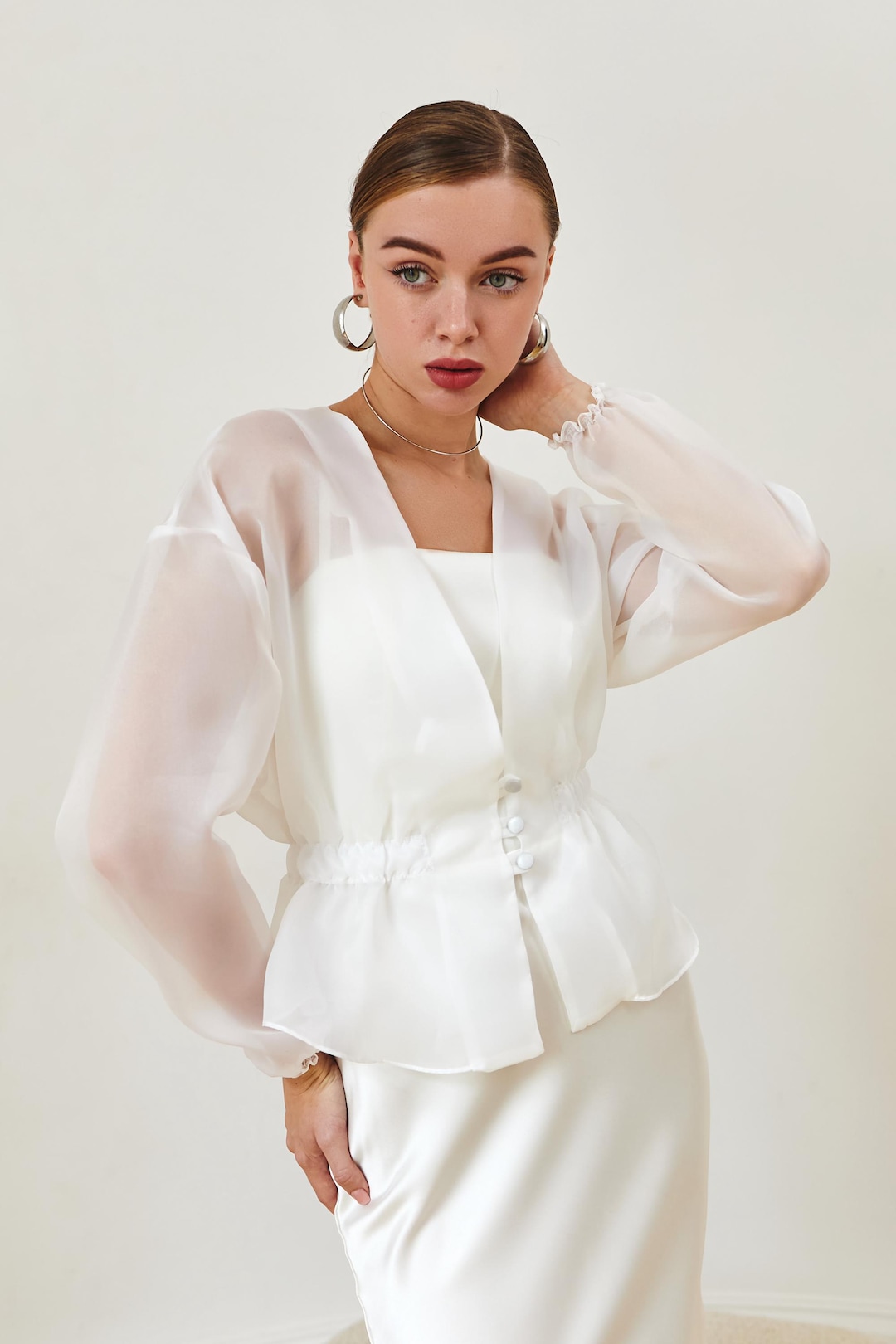 Wedding Dress Topper Bridal Topper Long Sleeve Shrug Bridal Cover up ...