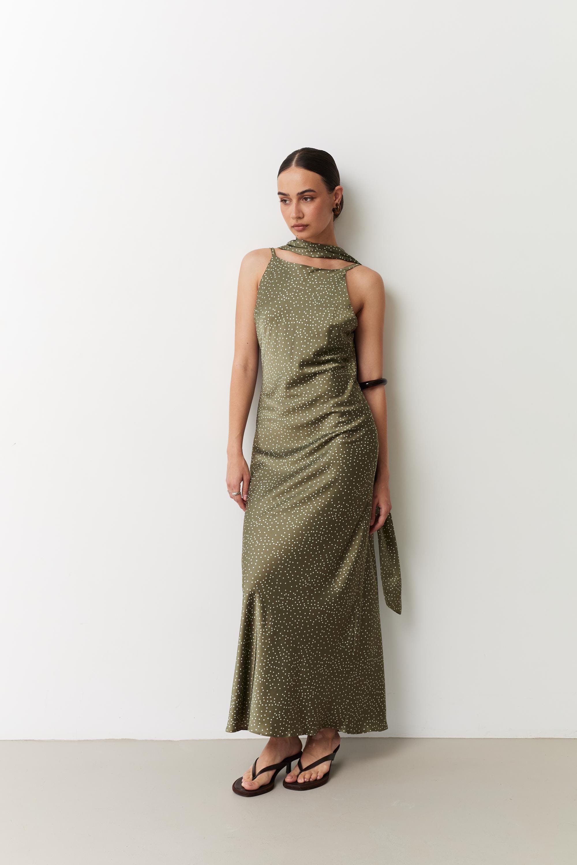 Olive Green Slip Dress - Etsy