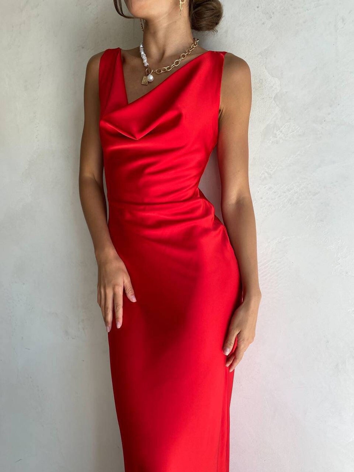 strapless open back dress Logan Cowl Neck Mini Dress main image 1