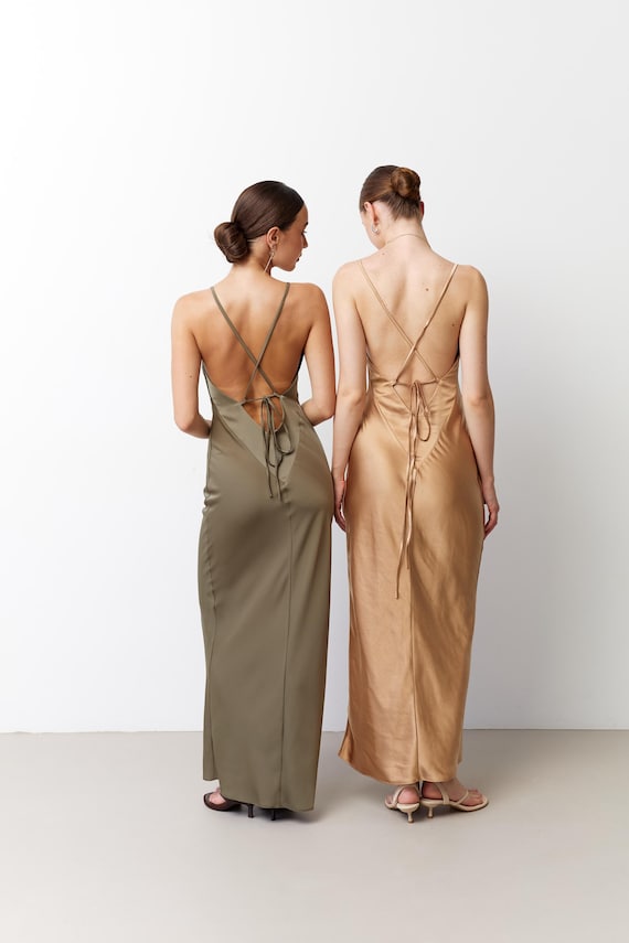 strappy back bridesmaid dress Halter Lace Open Back Bridesmaid Dress – Pandrodressy main image 1