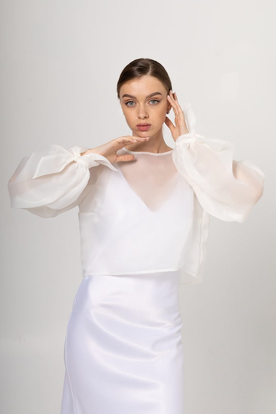 White clearance organza jacket