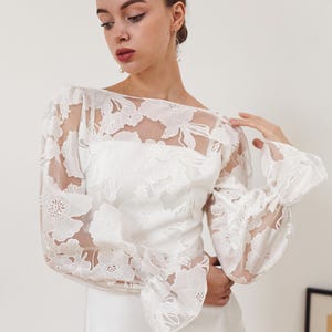 Wedding Lace Bolero Bridal Overlay Bride Dress Topper Wedding Dress ...
