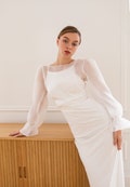 Wedding dress topper Bridal bolero Sheer organza blouse Bride dress overlay Bridal top Bride jacket organza Bridal blouse