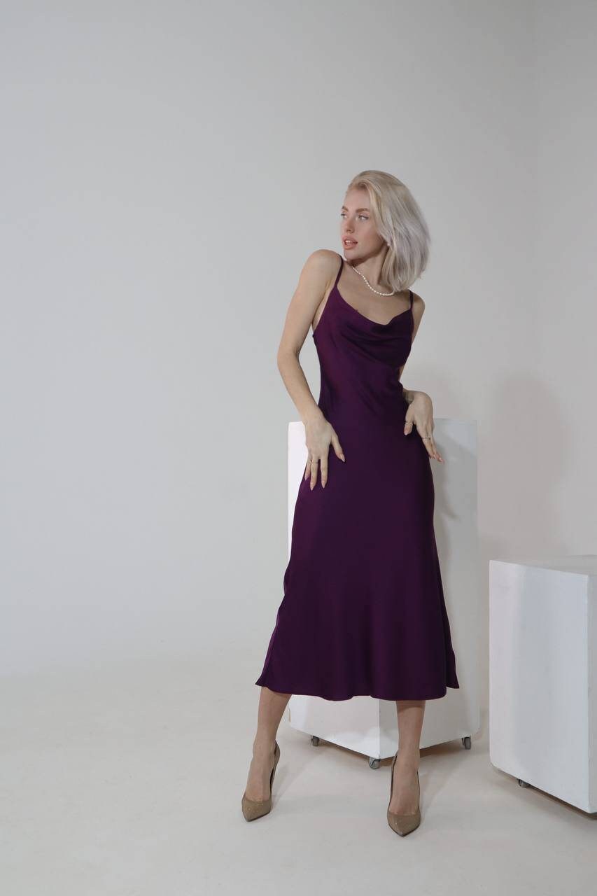 Plum Silk slip dress cowl neck Marsala midi dress open back Plum bridesmaid dress Silk slip dress Homecoming dress Kelly dress