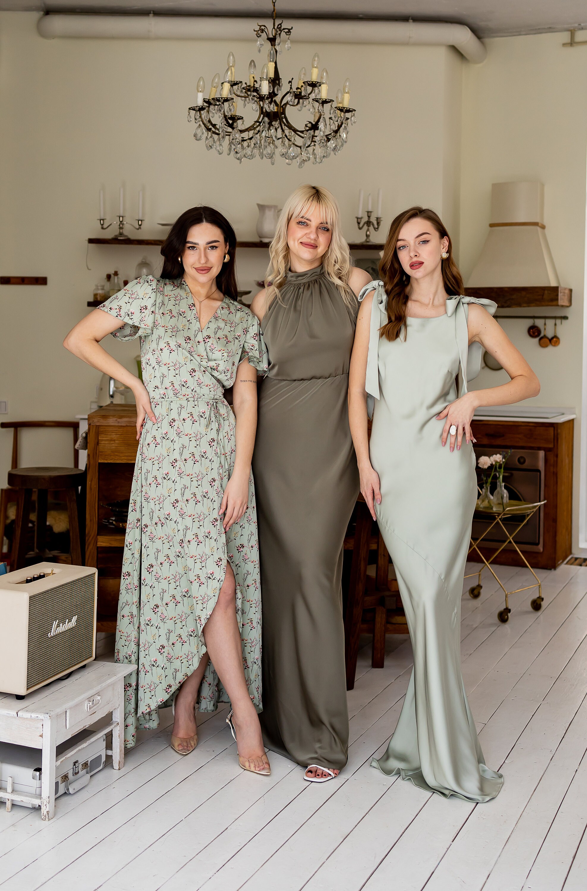 Mismatch bridesmaid dresses Green bridesmaid dress bridesmaid dress autumn Prom dress Olive Floral bridesmaid dress Olive Green dress