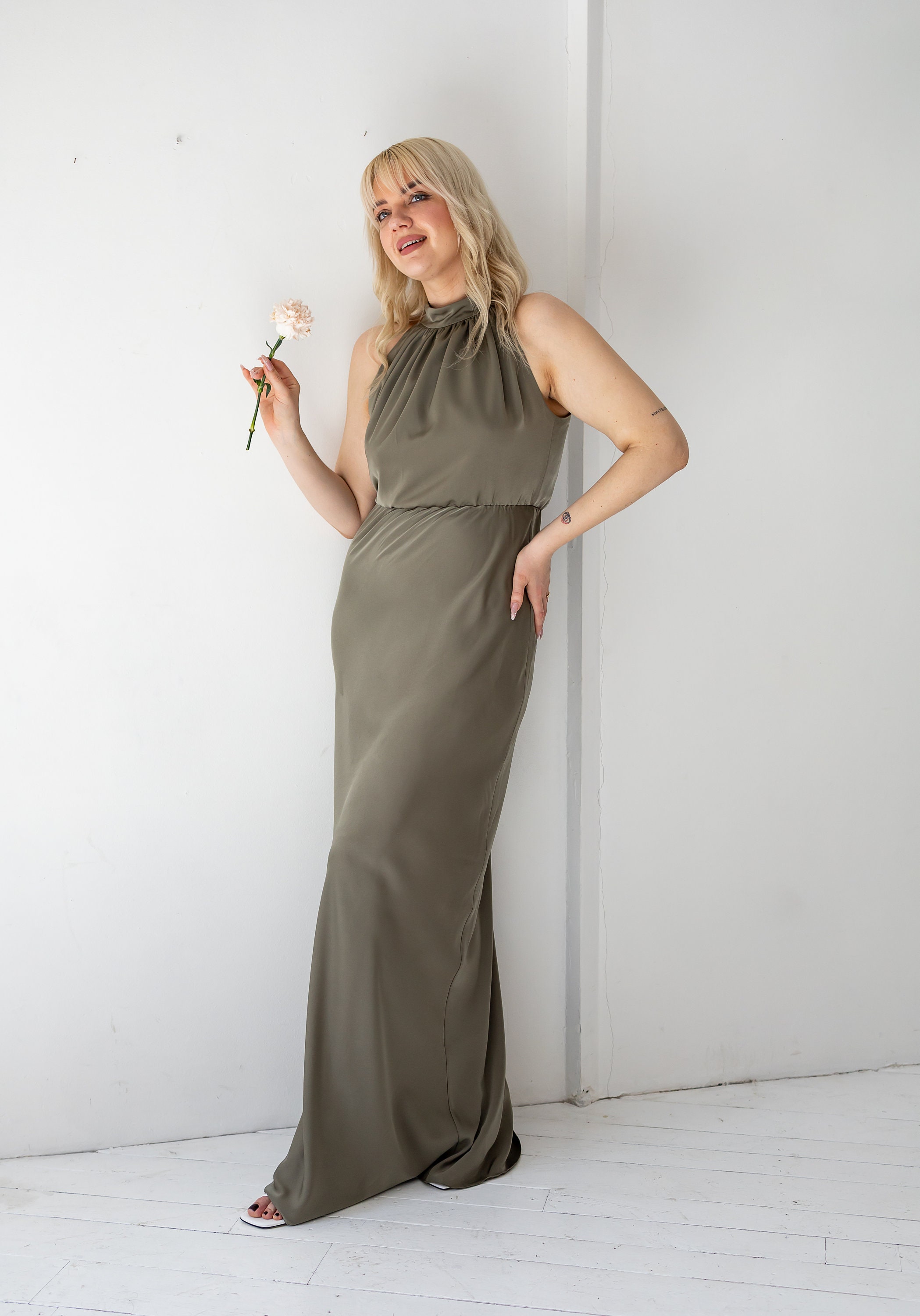 Mismatch Bridesmaid Dresses Green Bridesmaid Dress Bridesmaid Dress Autumn Prom Dress Olive Floral Bridesmaid Dress Olive Green Dress