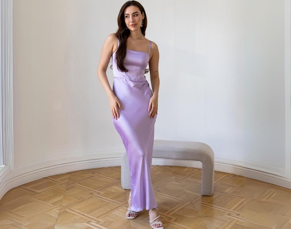 Lilac dress Purple bridesmaid dress Occasion wear women Prom dresses Celebration outfit Evening dress 90's coctail dress Emily dress
