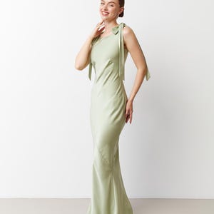 Sage Green Backless Dress - Etsy