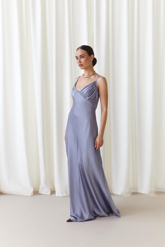 grey maxi dress for wedding Grey Wedding Guest Dresses