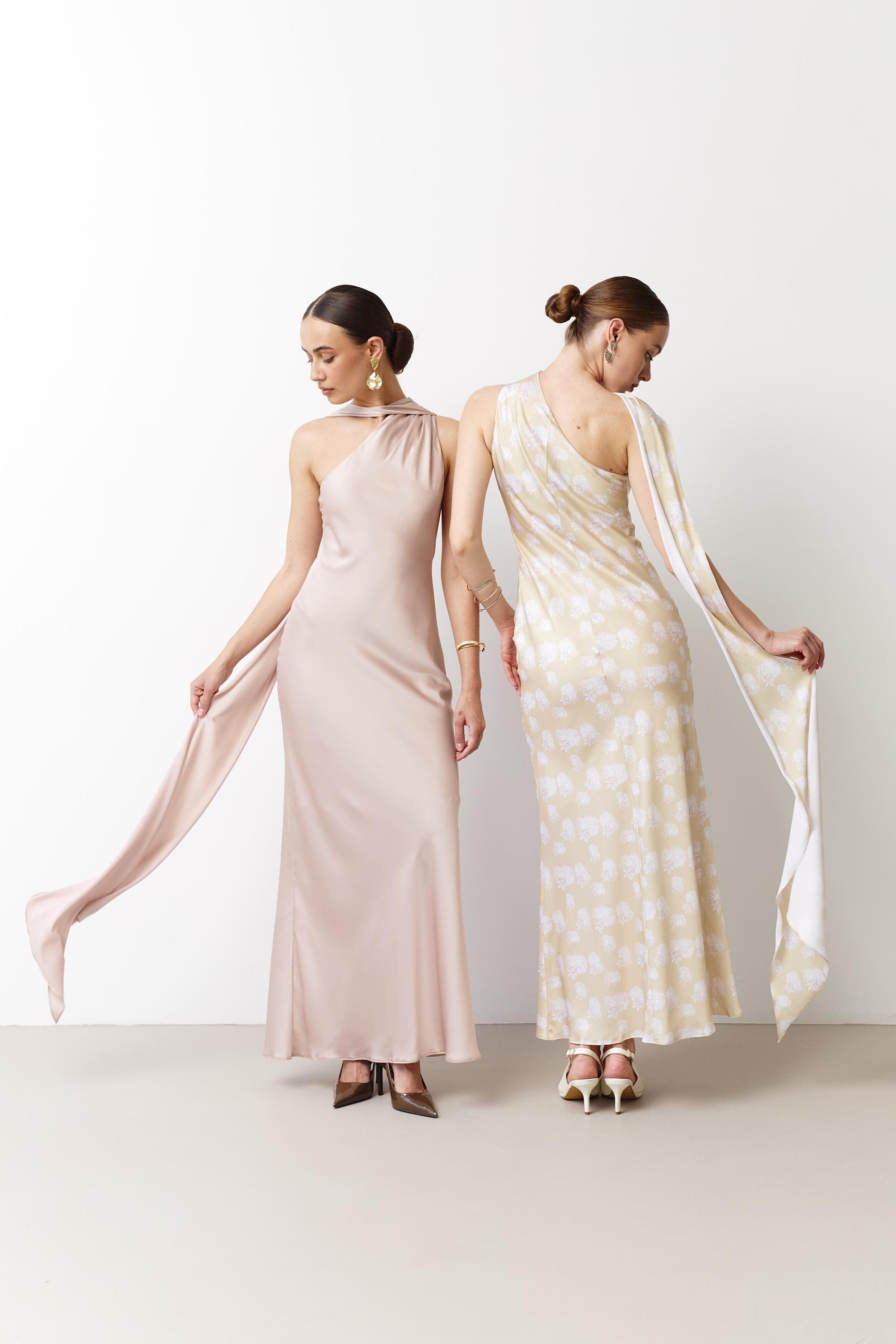 sachin and babi light blue dress Champagne One Shoulder Bridesmaid Dresses main image 0